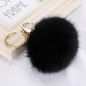 Leuke Soft Veelkleurige Haarbal Hanger Hang Tas Auto Sleutelhanger Ring Decoratie Gift