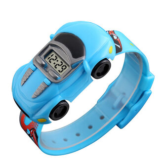 SKMEI 1241 Cartoon Car Modieus kinderhorloge in autovorm Digitaal studentenhorloge