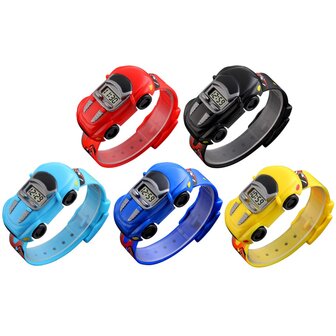 SKMEI 1241 Cartoon Car Modieus kinderhorloge in autovorm Digitaal studentenhorloge