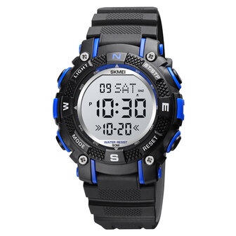 SKMEI 1613 Sport Kinderen kijken Datum Week Display Countdown Stopwatch 5ATM Waterdicht LED-licht Digitaal kinderhorloge