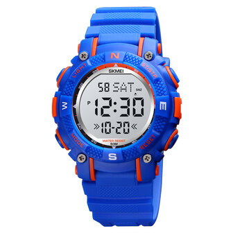 SKMEI 1613 Sport Kinderen kijken Datum Week Display Countdown Stopwatch 5ATM Waterdicht LED-licht Digitaal kinderhorloge