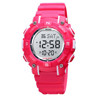 SKMEI 1613 Sport Kinderen kijken Datum Week Display Countdown Stopwatch 5ATM Waterdicht LED-licht Digitaal kinderhorloge