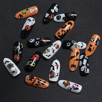 Dancing Nail Halloween Pompoen Schedel 3D Nail Art Sticker Decals Manicure