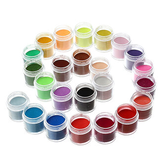 24 kleuren acryl manicure nagel kunst poeder stof decoratie