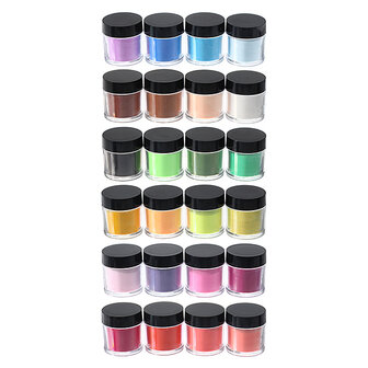 24 kleuren acryl manicure nagel kunst poeder stof decoratie
