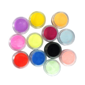 12 kleuren nagel kunst tips acryl 3d uv gel poeder stof