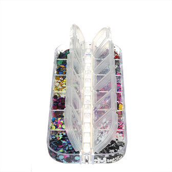 12 Grids Nail Art Pailletten Glitter Vlokken Holografische Decoratie Flake Spiegel