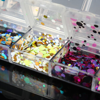 12 Grids Nail Art Pailletten Glitter Vlokken Holografische Decoratie Flake Spiegel