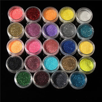 42 kleuren Nagel Art Set Manicure Kit Gel Pools Acryl Glitter Poeder Bestandstips Decoratie Display