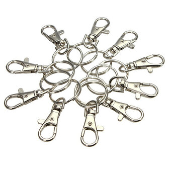 10PCS Verzilverd Kreeft Sluiting Sleutelhanger Snap Hook DIY Sieraden