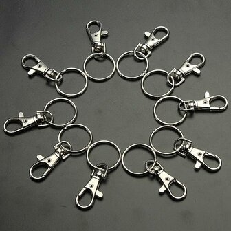 10PCS Verzilverd Kreeft Sluiting Sleutelhanger Snap Hook DIY Sieraden