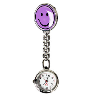 Portable Charm Smile Face Nurse Watch roestvrij stalen zakhorloges