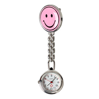 Portable Charm Smile Face Nurse Watch roestvrij stalen zakhorloges