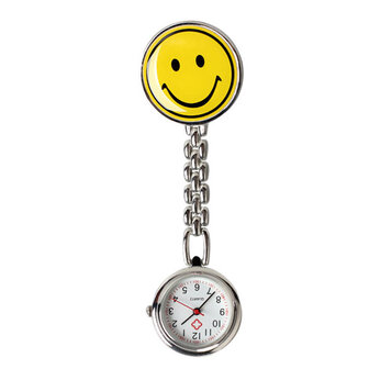 Portable Charm Smile Face Nurse Watch roestvrij stalen zakhorloges