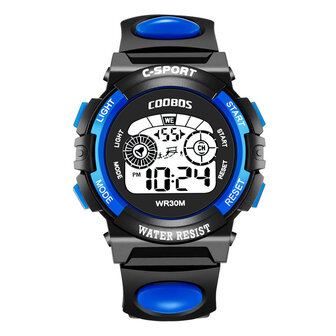 COOBOS 1155 digitaal kinderhorloge Colorful Lichtgevend kalenderalarm Sport waterdicht kinderhorloge