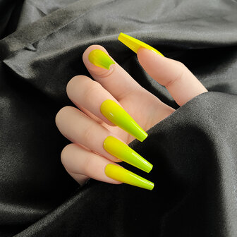 24 stks / set extra lange ballerina kunstnagels platte waterdruppels matte volledige dekking kunstnagels
