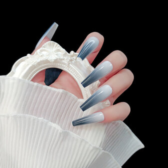 24 stks / set extra lange ballerina kunstnagels platte waterdruppels matte volledige dekking kunstnagels