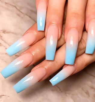 24 stks / set extra lange ballerina kunstnagels platte waterdruppels matte volledige dekking kunstnagels