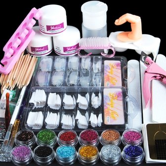 Acryl Nail Professional Nail Art Set Acryl Roze Strass Decoratieset
