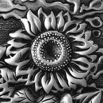 Vintage 3D reli&euml;f zonnebloem reizen dagboek Notebook Journal lederen Kladblok