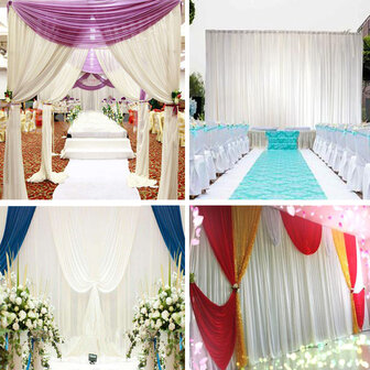 3 * 6 M Witte Bruiloft Achtergrond Gordijn Gordijnen Achtergrond Decoraties Studio Draping