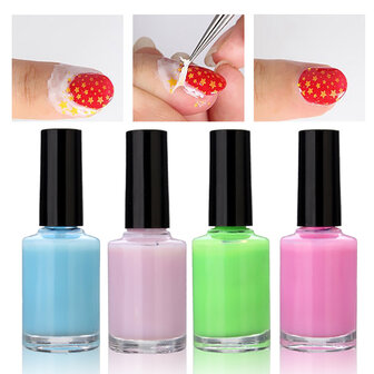4 kleuren anti overloop lijm af vloeibare latex tape makkelijk schoon base top nagel gel pols