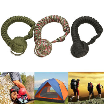 Outdoor Survival Stainless Steel Ball Sleutelhouder Keychain Ring