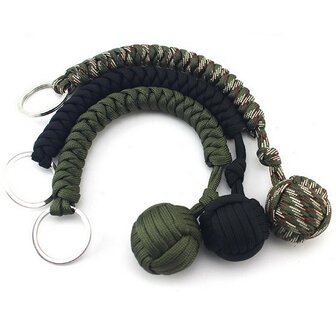 Outdoor Survival Stainless Steel Ball Sleutelhouder Keychain Ring