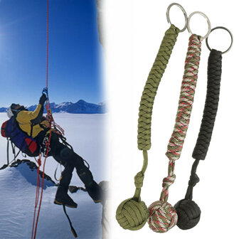 Outdoor Survival Stainless Steel Ball Sleutelhouder Keychain Ring