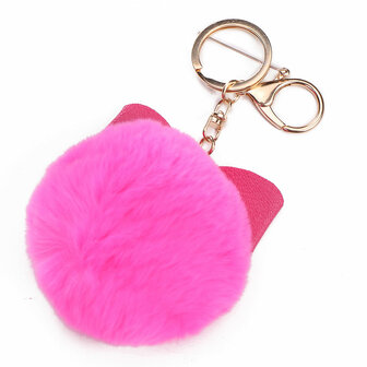 Bowknot Fur Ball Fluffy Elegant Handtas Charm Car Sleutelhanger Sleutelhanger