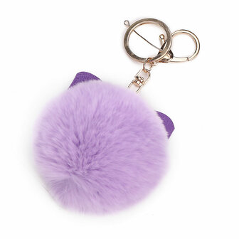 Bowknot Fur Ball Fluffy Elegant Handtas Charm Car Sleutelhanger Sleutelhanger