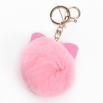 Bowknot Fur Ball Fluffy Elegant Handtas Charm Car Sleutelhanger Sleutelhanger