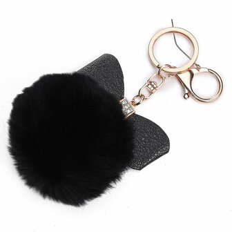 Bowknot Fur Ball Fluffy Elegant Handtas Charm Car Sleutelhanger Sleutelhanger
