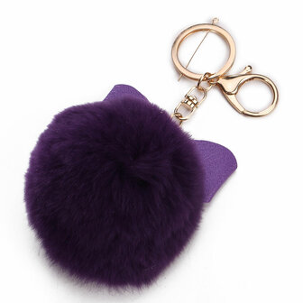 Bowknot Fur Ball Fluffy Elegant Handtas Charm Car Sleutelhanger Sleutelhanger