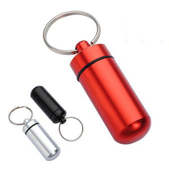Aluminium Pillendoos Geval Fleshouder Container Keychain