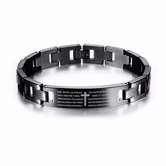 Cross Bible Black Titanium Heren Magneet Armband Healing Jewelry Men Gift