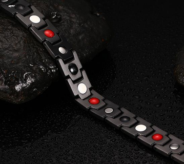 Zwart 316L Titanium Gezondheid Magnetische Armband Sieraden voor Mannen