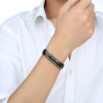 Zwart 316L Titanium Gezondheid Magnetische Armband Sieraden voor Mannen