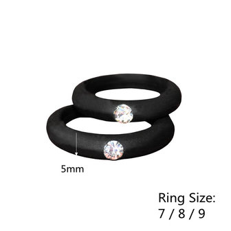 5MM Colorful Milieu-siliconen Ring Rhinestones Paarringen Huwelijkscadeau voor heren voor dames