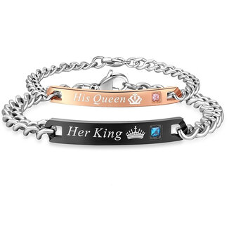 Titanium Stalen Paar Liefde Ketting Valentijnsdag Armband Cadeau voor Mannen Vrouwen