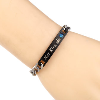 Titanium Stalen Paar Liefde Ketting Valentijnsdag Armband Cadeau voor Mannen Vrouwen