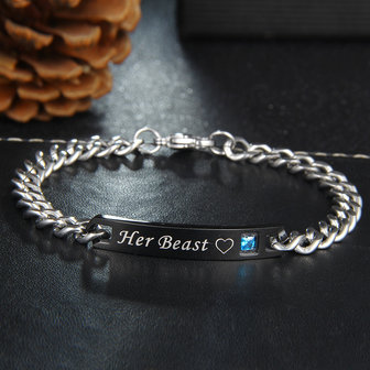 Titanium Stalen Paar Liefde Ketting Valentijnsdag Armband Cadeau voor Mannen Vrouwen