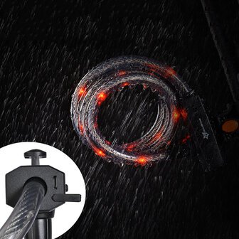 XANES 1,2m mutifunction anti-diefstal fietsslot Veilig achterlicht Slot Usb Oplaadbaar Regendicht