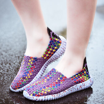 US Size 5-9 Women Shoes Hand Geweven Ademend Net Hollows Beach Summer