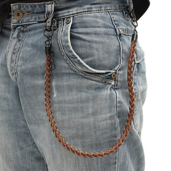 Punk PU lederen Biker sleutelhanger sleutel Jeans portemonnee riem keten Hip-hop gesp sleutelhanger