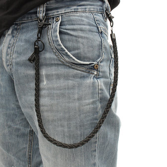 Punk PU lederen Biker sleutelhanger sleutel Jeans portemonnee riem keten Hip-hop gesp sleutelhanger