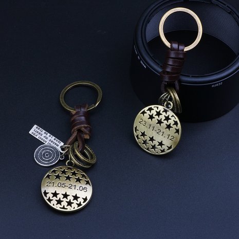 Retro Twelve constellation Woven Keychain Soft Lederen koord sleutelhanger voor heren