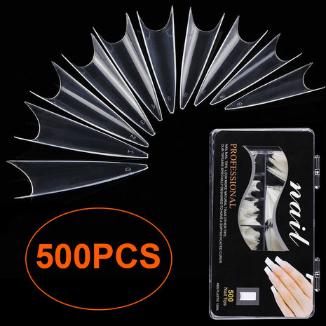 500 stuks lange nagelsalon transparante nagels lang