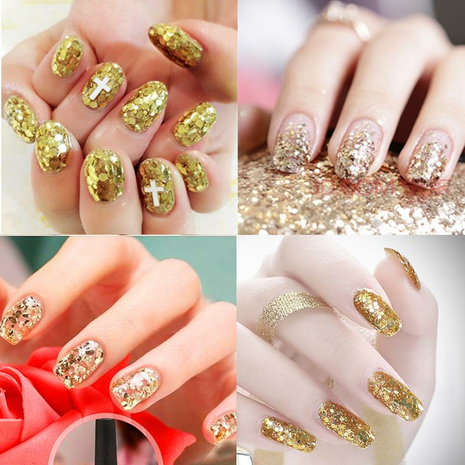Champagne Goud Gemengde Glitter Poeder Sequins Shining Stof Nagel Kunst Decoratie Oogschaduw Ornament