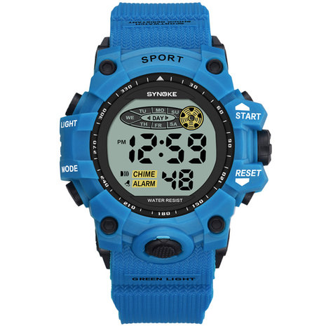 SYNOKE 9036 Sport kinderhorloge Waterdicht Datum Week Display EL Licht 12/24 uur digitaal kinderhorloge